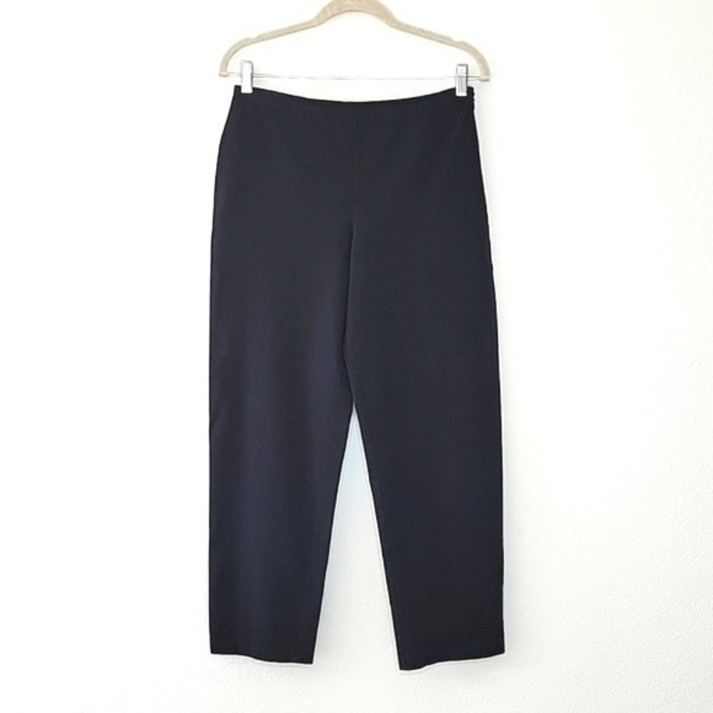 EILEEN FISHER Black Casual Trouser Pant size Petite Side Zipper